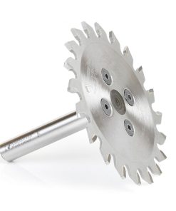48200 Carbide Tipped Plastic Trim Saw Blade and Arbor CNC System 4 Inch Dia x 20T TCG, 0 Deg x 1/2 Shank 100% Flash Mounting