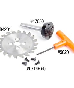 48200 Carbide Tipped Plastic Trim Saw Blade and Arbor CNC System 4 Inch Dia x 20T TCG, 0 Deg x 1/2 Shank 100% Flash Mounting