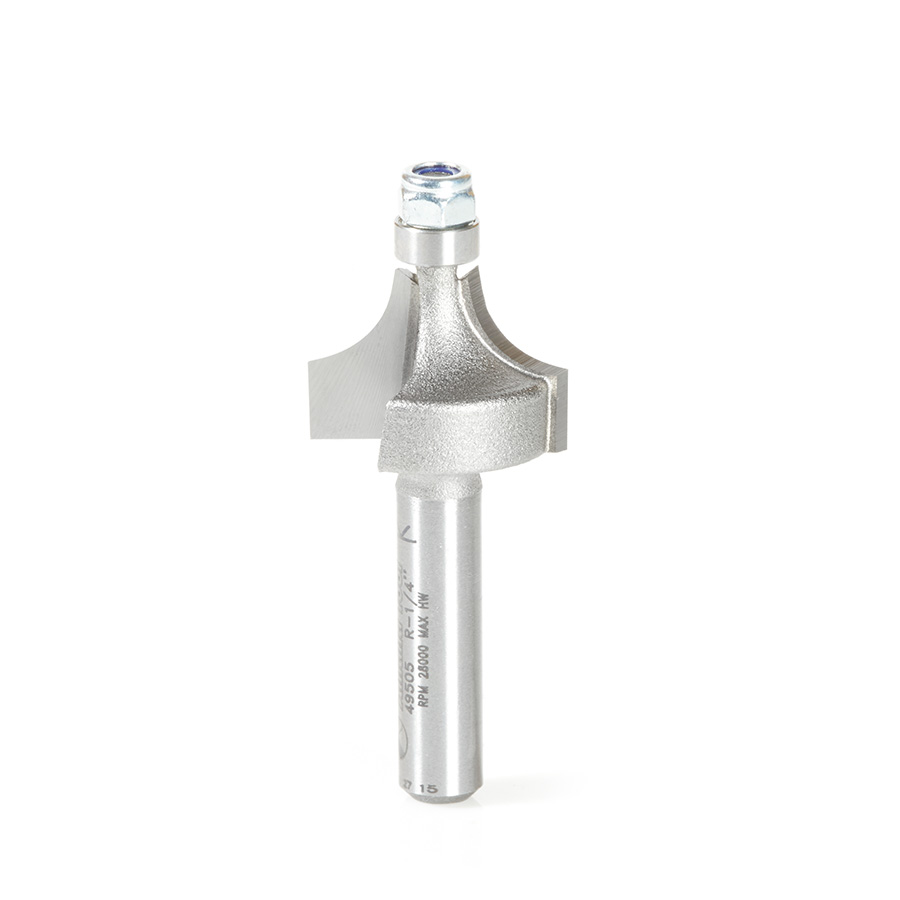 49505 Carbide Tipped Corner Round 1/4 Radius x 3/4 Dia x 1/2 x 1/4 Inch Shank w/ 1/4 Lower Ball Bearing Router Bit