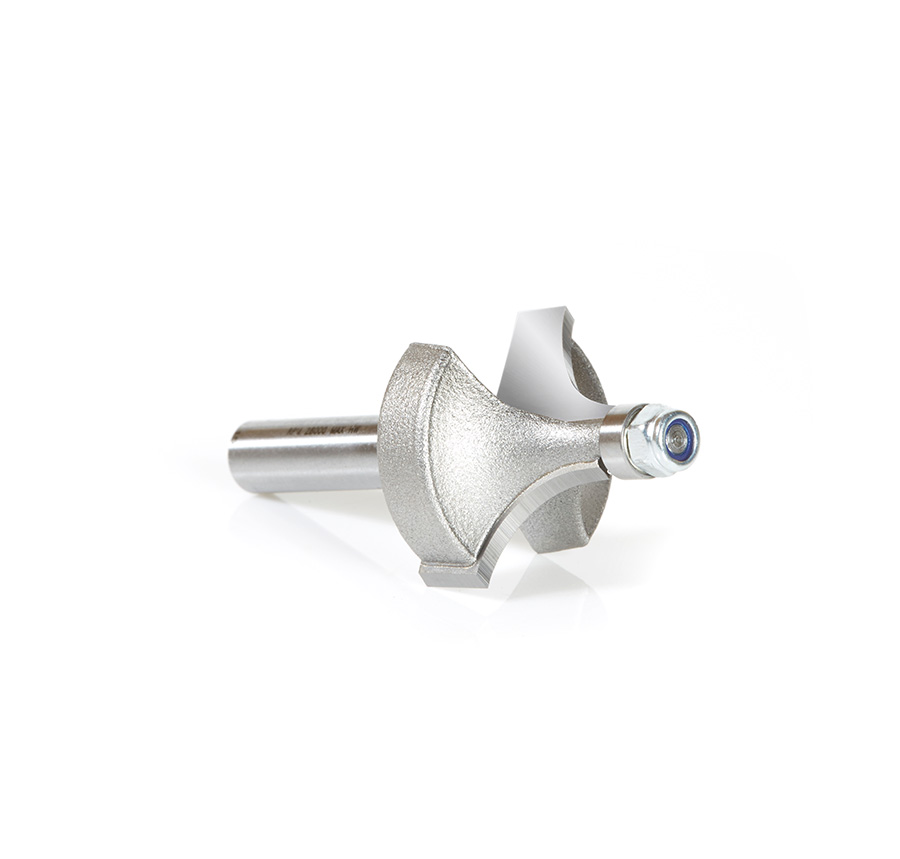 49511 Carbide Tipped Corner Round 3/8 Radius x 1 Dia x 5/8 x 1/4 Inch Shank with 1/4 Dia Lower Ball Bearing