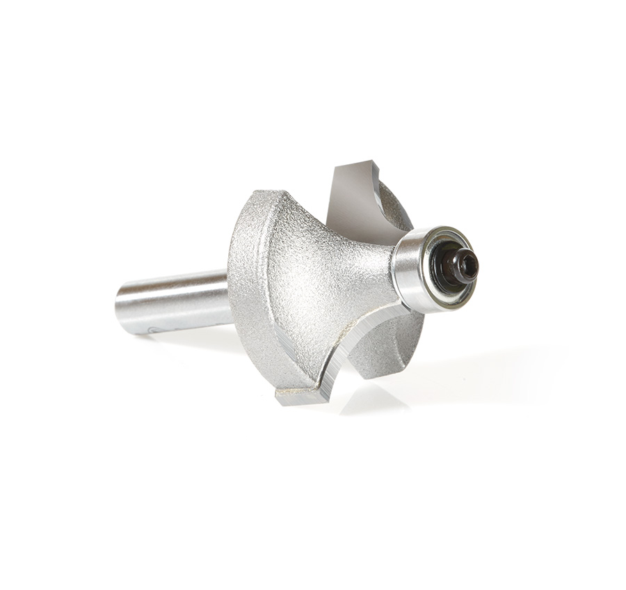 49531 Carbide Tipped Corner Round 3/8 Radius x 1-1/8 Dia x 5/8 x 1/4 Inch Shank w/ 3/8 Lower Ball Bearing Router Bit