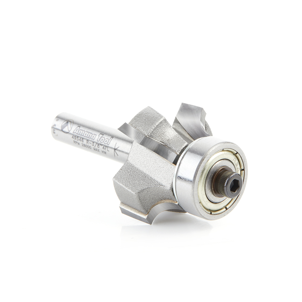 49546 Carbide Tipped 4 Flute Corner Rounding/Beading 3/16 Radius x 1 Dia x 1/2 x 1/4 Inch Shank