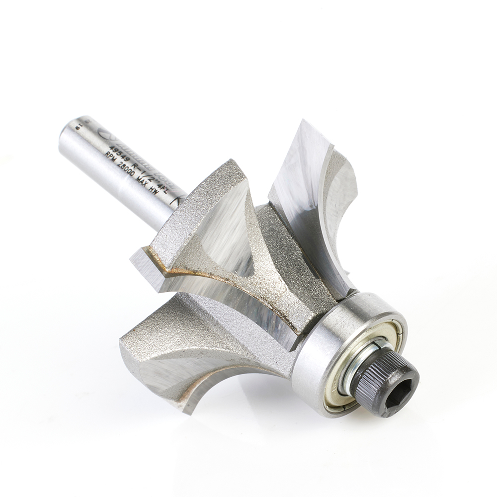 49549 Carbide Tipped 4 Flute Corner Rounding/Beading 1/2 Radius x 1-5/8 Dia x 11/16 x 1/4 Inch Shank