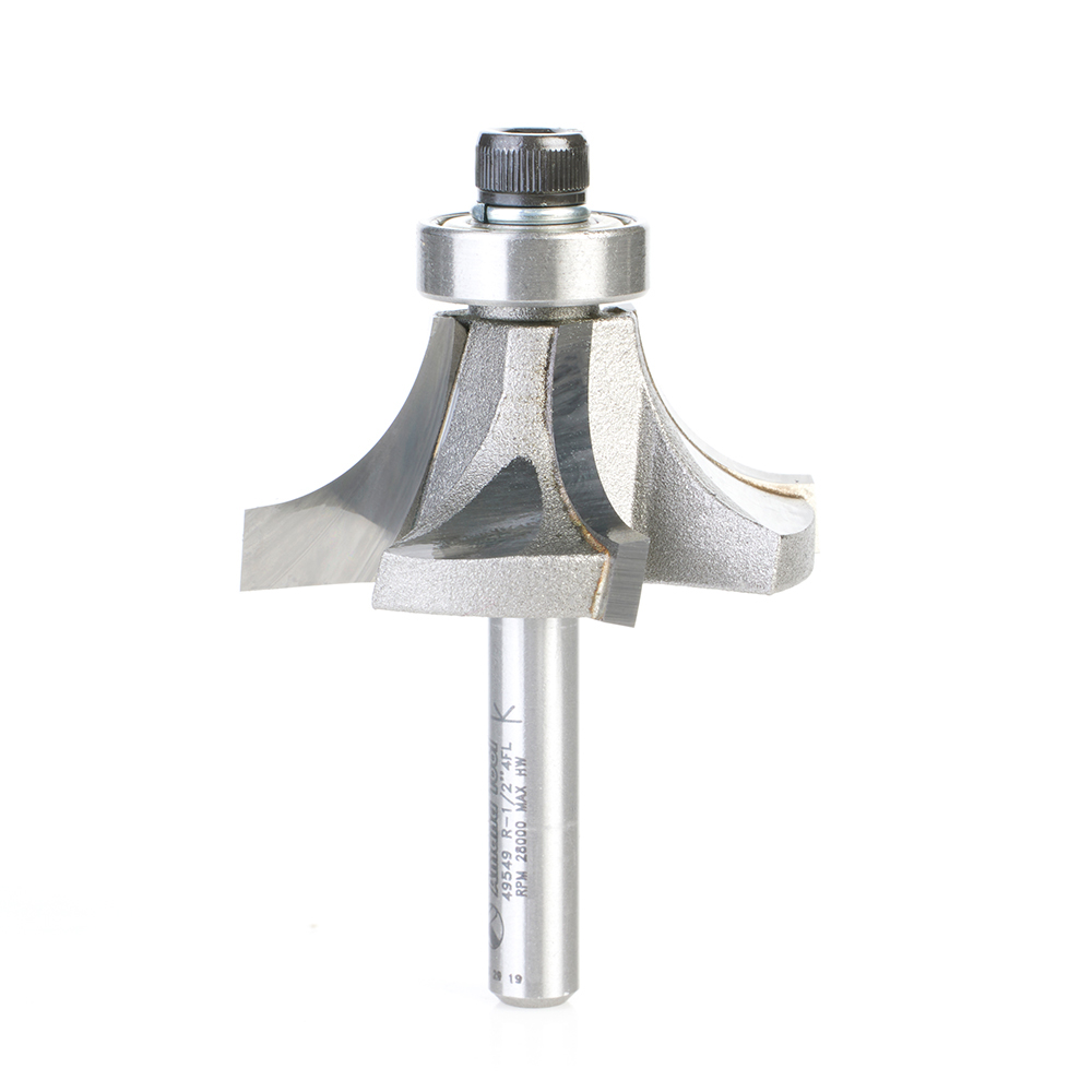 49549 Carbide Tipped 4 Flute Corner Rounding/Beading 1/2 Radius x 1-5/8 Dia x 11/16 x 1/4 Inch Shank