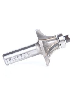 49587 Carbide Tipped 4 Flute Corner Rounding/Beading with Down-shear Design 1/2 Radius x 1-5/8 Dia x 11/16 x 1/2 Inch Shank