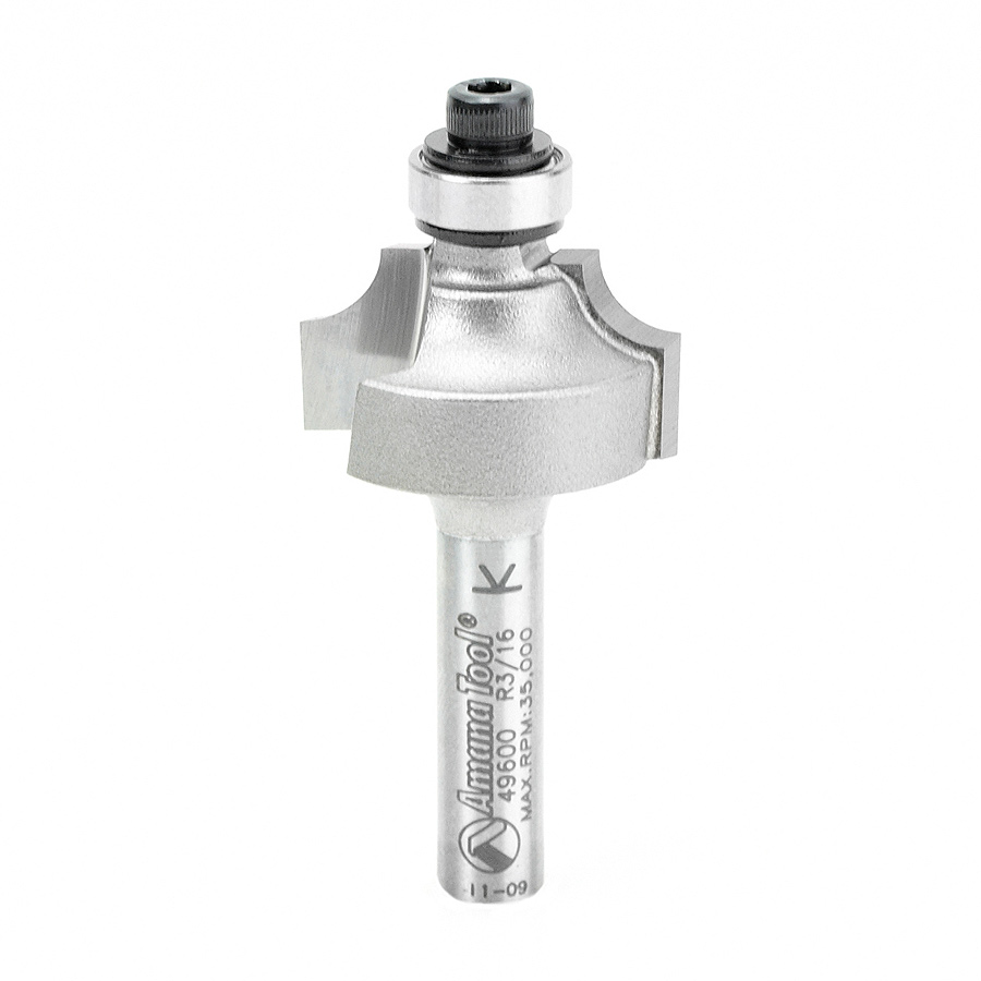 49600 Carbide Tipped Beading 3/16 Radius x 7/8 Dia x 1/2 x 1/4 Inch Shank