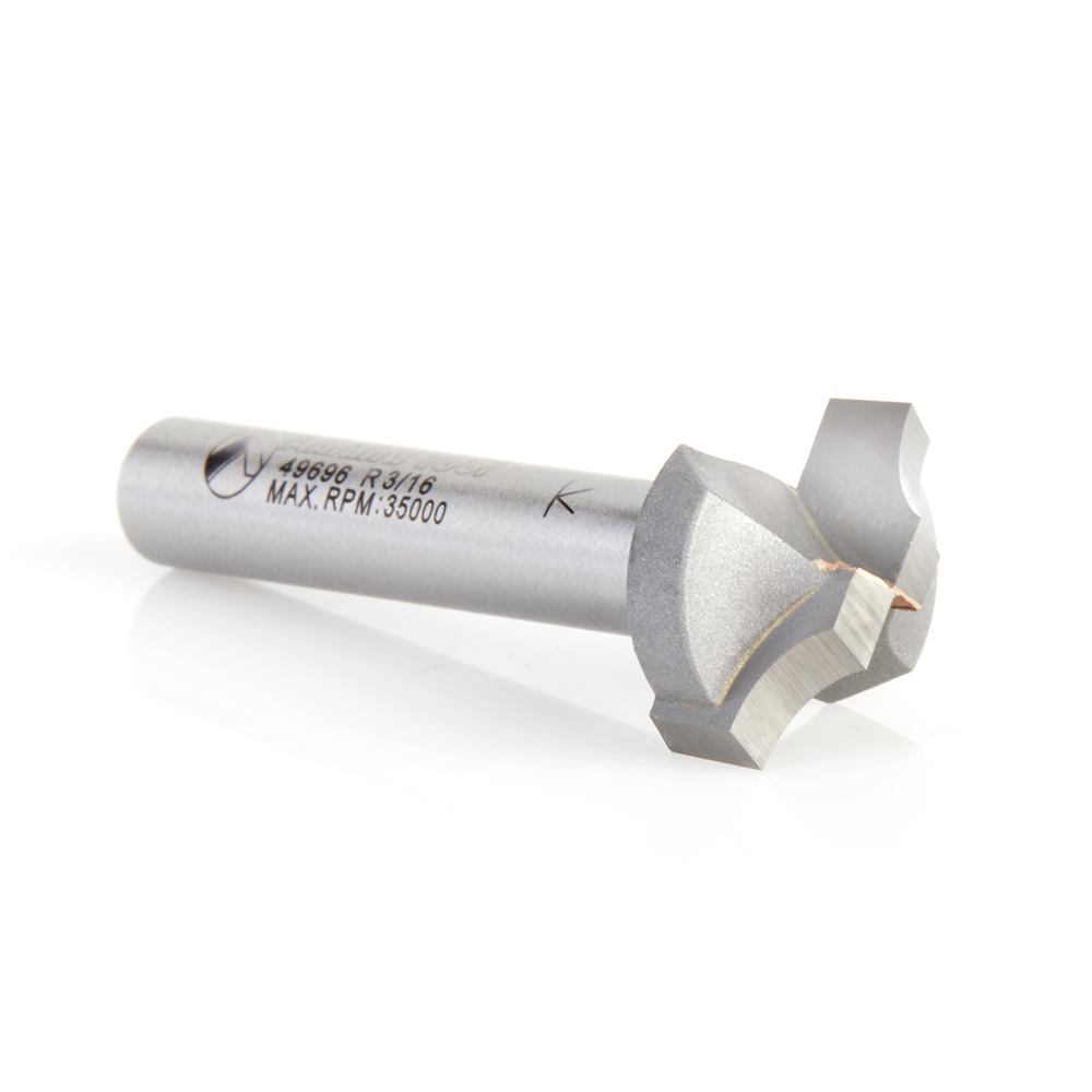 49696 Carbide Tipped Plunging Round Over 3/16 Radius x 5/8 Dia x 5/16 x 1/4 Inch Shank