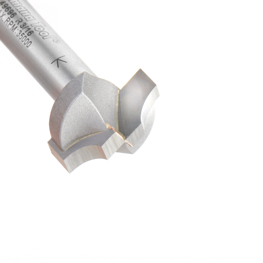 49696 Carbide Tipped Plunging Round Over 3/16 Radius x 5/8 Dia x 5/16 x 1/4 Inch Shank