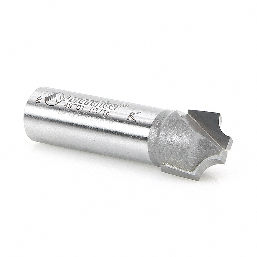 49701 Carbide Tipped Plunging Round Over 3/16 Radius x 5/8 Dia x 1/2 x 1/2 Inch Shank