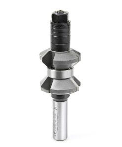 49730 Carbide Tipped Variable Double Chamfer 30 Degree Top x 45 Degree Bottom x 1-3/8 Dia x 9/16 x 1/2 Inch Shank with Center Ball Bearing