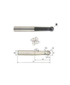 YG1-EM864050 - 5.0 x 6 x 38 x 80 N4.1 - 4Fl Long Sphere Type Ball Metric X-Power