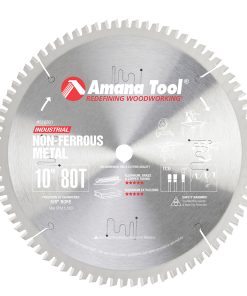 510801 Carbide Tipped Aluminum and Non-Ferrous Metals 10 Inch Dia x 80T TCG, -6 Deg, 5/8 Bore