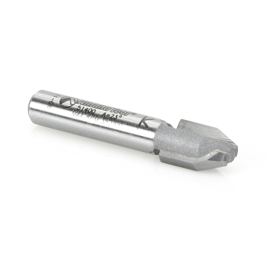 51400 Carbide Tipped Combination Bevel/Flush Laminate Trim 22.5 Deg x 11/32 Dia x 1/2 x 1/4 Inch Shank