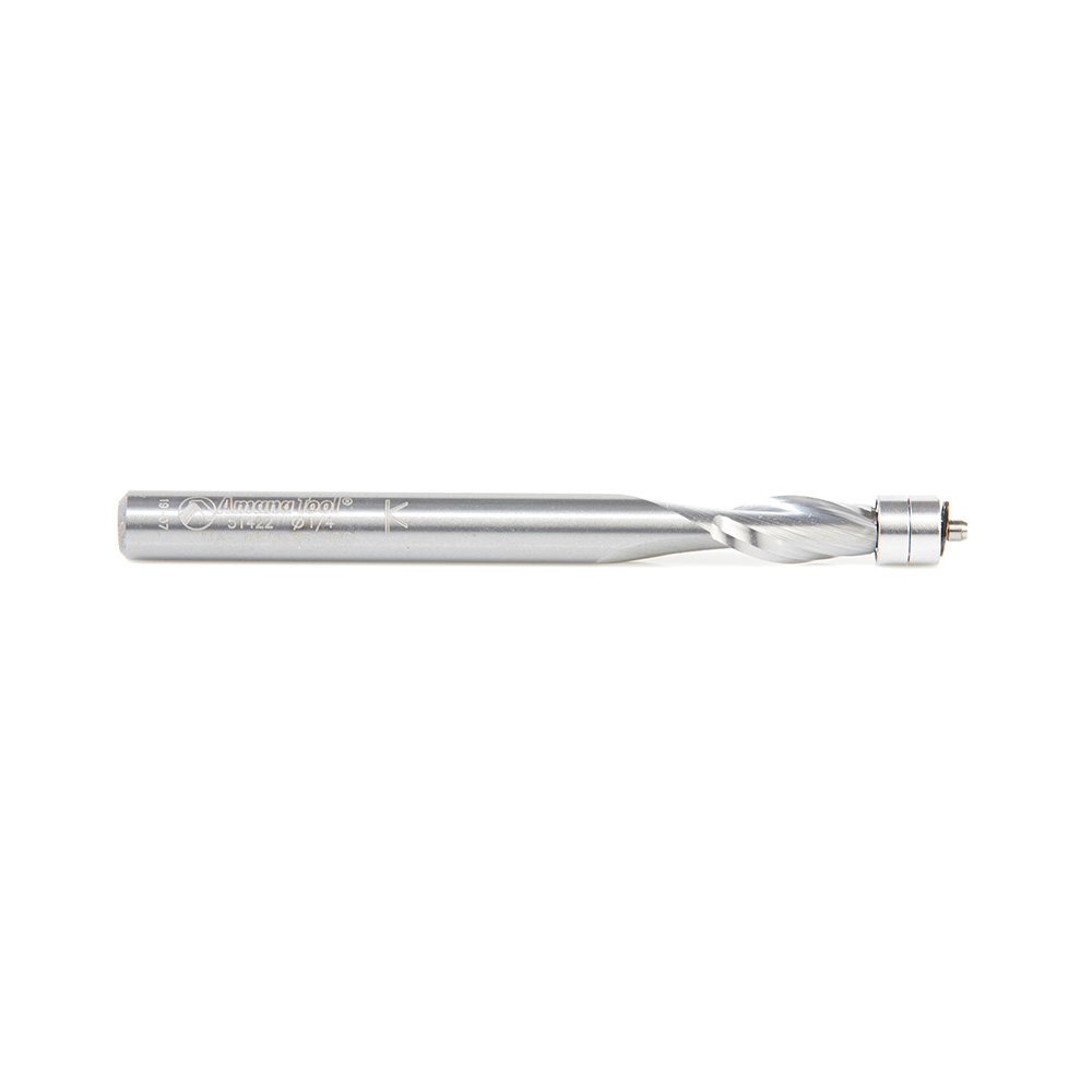 51422 Solid Carbide Aluminum Cutting Flush Trim Spiral Up-Cut 1/4 Dia x 1/2 x 1/4 Inch Shank