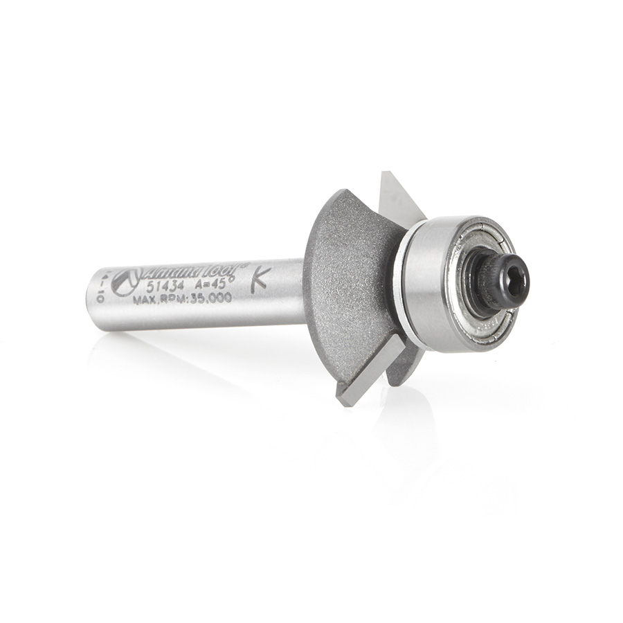 51434 Carbide Tipped Aluminum & Plastic Cutting Bevel Trim 45 Degree x 31/32 Dia x 1/4 x 1/4 Inch Shank
