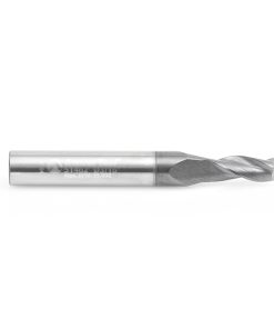 51462 CNC Solid Carbide Spiral for Steel & Stainless Steel with AlTiN Coating 3-Flute x 3/16 Dia x 7/16 x 1/4 Shank x 1-7/8 Inch Long Up-Cut Router Bit / 45º Corner Chamfer End Mill