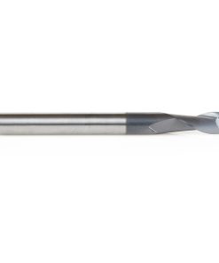 51466 CNC Solid Carbide Spiral for Steel & Stainless Steel with AlTiN Coating 2-Flute x 1/4 Dia x 1/2 x 1/4 Shank x 2-1/2 Inch Long Up-Cut Router Bit / 45º Corner Chamfer End Mill