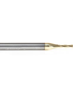 51521 Solid Carbide CNC Spiral for Glass Reinforced Plastic Cutting 1/8 Dia x 1/2 x 1/4 Shank Up-Cut ZrN Coated Router Bit