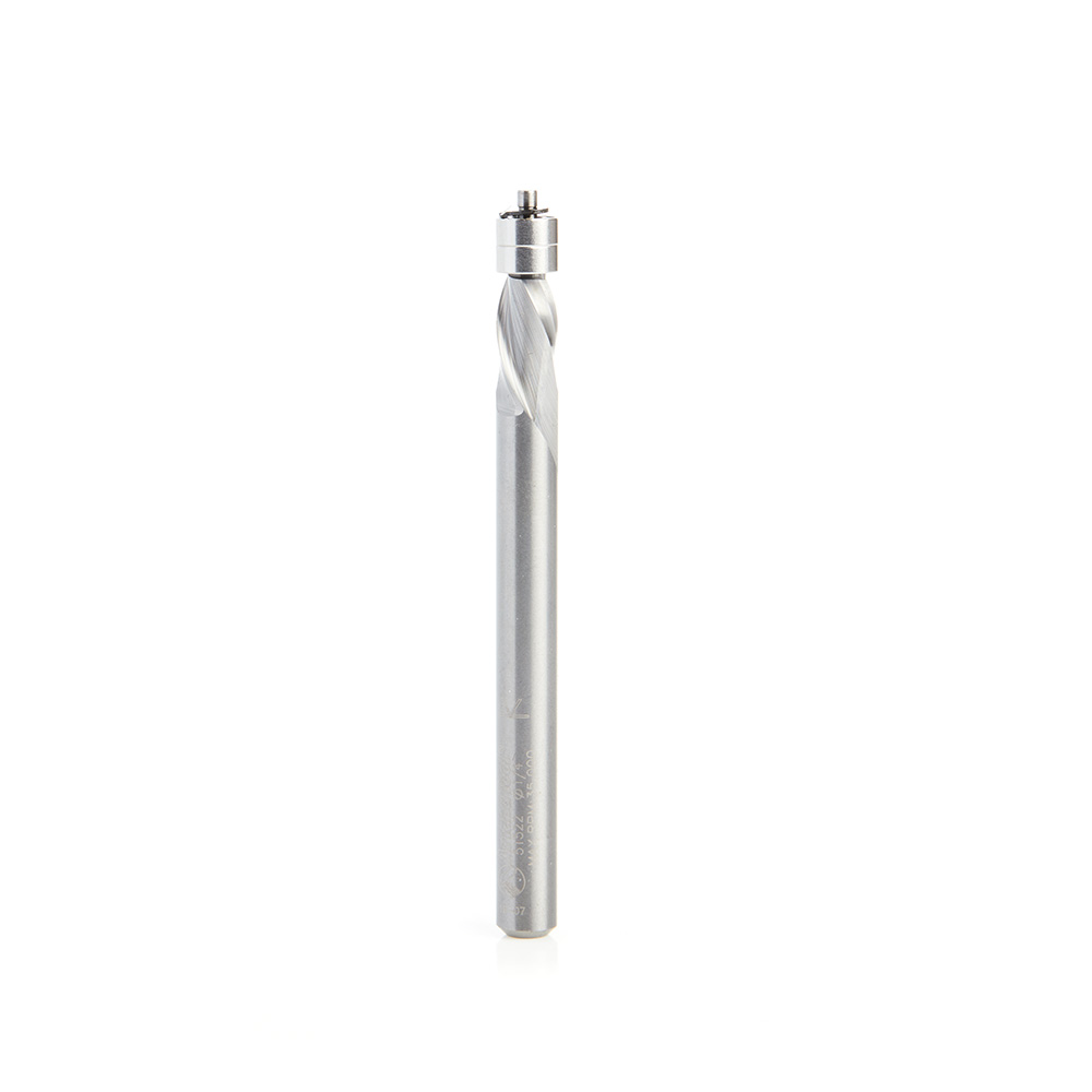 51522 Solid Carbide Aluminum Cutting Flush Trim Spiral Down-Cut 1/4 Dia x 1/2 x 1/4 Inch Shank