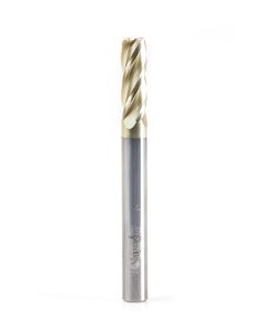 51525 Solid Carbide CNC Spiral for Glass Reinforced Plastic Cutting 1/4 Dia x 3/4 x 1/4 Shank Up-Cut ZrN Coated Router Bit