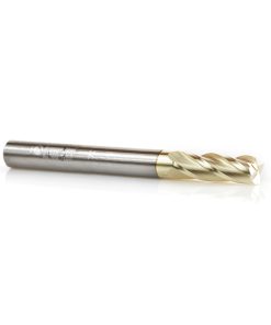 51525 Solid Carbide CNC Spiral for Glass Reinforced Plastic Cutting 1/4 Dia x 3/4 x 1/4 Shank Up-Cut ZrN Coated Router Bit