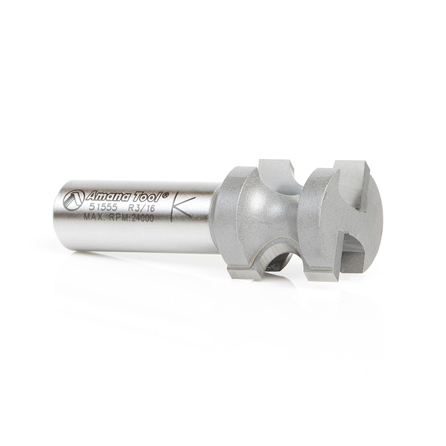 51555 Carbide Tipped Bullnose 3/16 Radius x 7/8 Dia x 7/8 x 1/2 Inch Shank