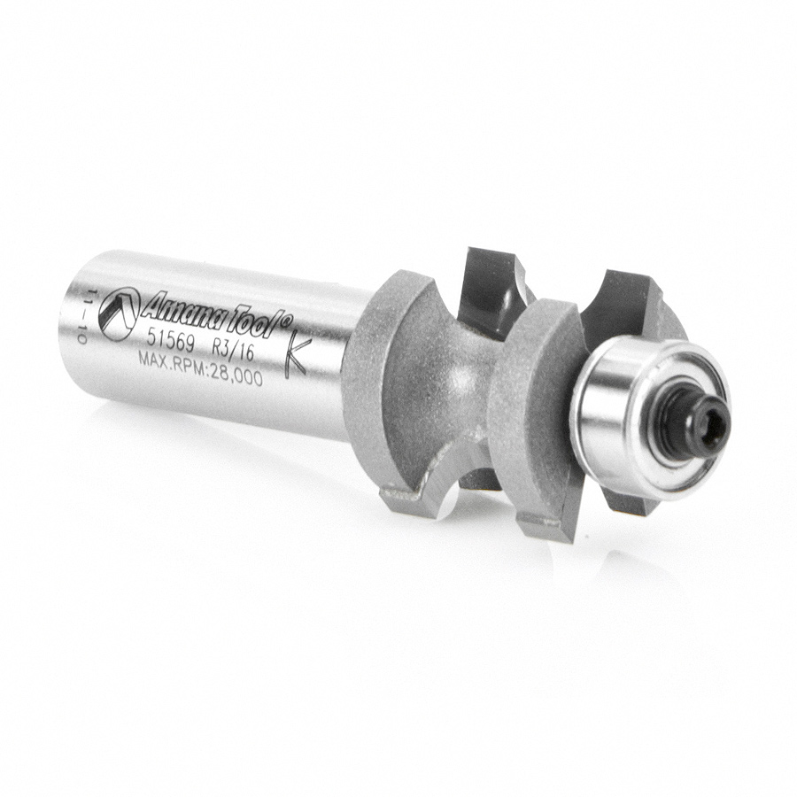 51569 Carbide Tipped Bullnose 13/64 Radius x 7/8 Dia x 3/4 x 1/2 Inch Shank