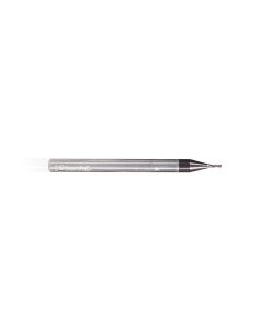 51601 CNC Solid Carbide Spiral for Steel & Stainless Steel with AlTiN Coating 4-Flute x 1/32 Dia x 5/64 x 1/8 Shank x 1-1/2 Inch Long Up-Cut Router Bit / 45º Corner Chamfer End Mill