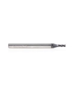 51603 CNC Solid Carbide Spiral for Steel & Stainless Steel with AlTiN Coating 4-Flute x 1/16 Dia x 3/16 x 1/8 Shank x 1-1/2 Inch Long Up-Cut Router Bit / 45º Corner Chamfer End Mill