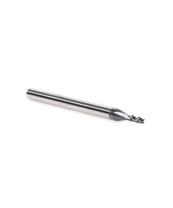 51603 CNC Solid Carbide Spiral for Steel & Stainless Steel with AlTiN Coating 4-Flute x 1/16 Dia x 3/16 x 1/8 Shank x 1-1/2 Inch Long Up-Cut Router Bit / 45º Corner Chamfer End Mill