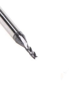 51603 CNC Solid Carbide Spiral for Steel & Stainless Steel with AlTiN Coating 4-Flute x 1/16 Dia x 3/16 x 1/8 Shank x 1-1/2 Inch Long Up-Cut Router Bit / 45º Corner Chamfer End Mill