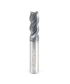 51607 CNC Variable Helix Spiral Corner Radius Bottom 3/8 Dia x 7/8 x 3/8 Shank x 0.020 Radius Solid Carbide AlTiN Coated Up-Cut End Mill