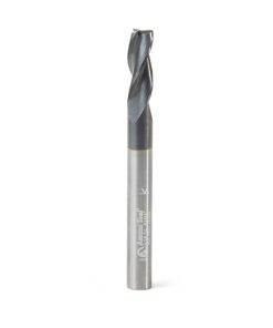 51614 CNC Metric Solid Carbide Spiral for Steel & Stainless Steel with AlTiN Coating 3-Flute x 6mm Dia x 16mm x 6mm Shank x 60mm Long Up-Cut Router Bit / 45º Corner Chamfer End Mill