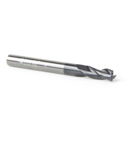 51614 CNC Metric Solid Carbide Spiral for Steel & Stainless Steel with AlTiN Coating 3-Flute x 6mm Dia x 16mm x 6mm Shank x 60mm Long Up-Cut Router Bit / 45º Corner Chamfer End Mill