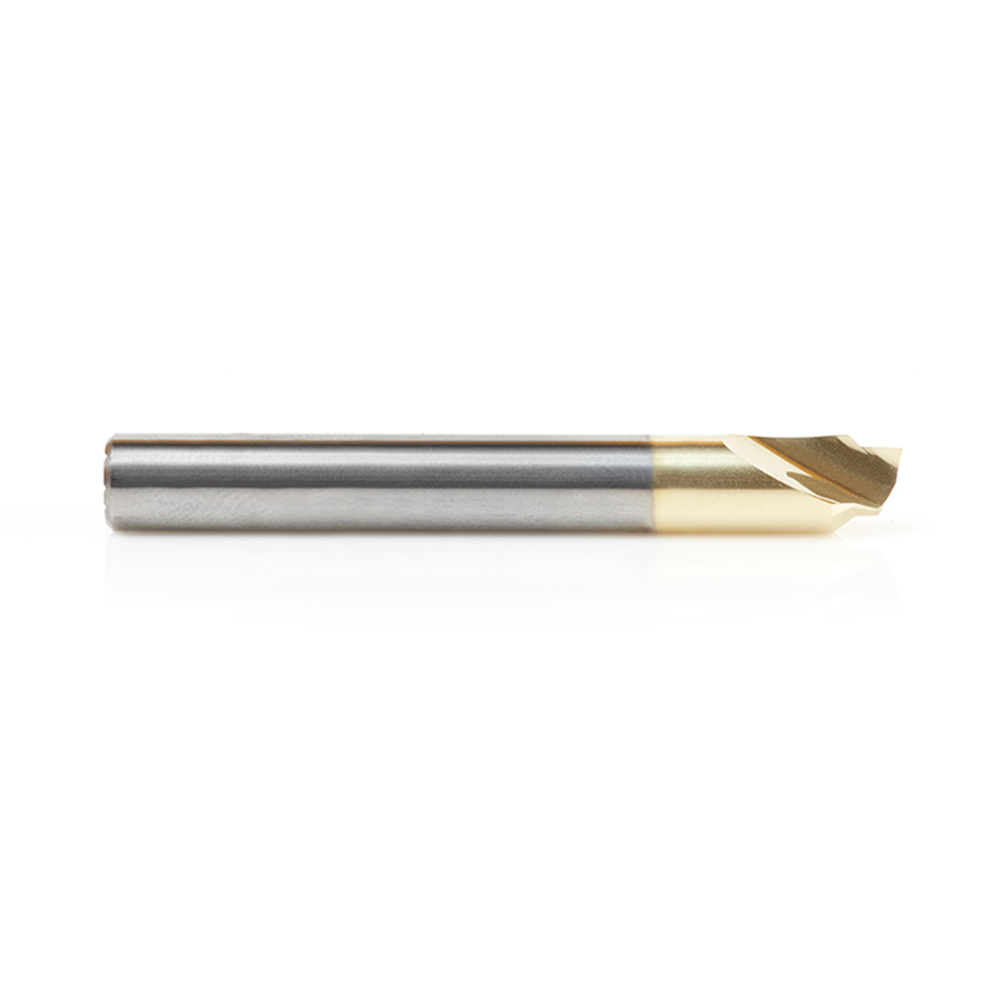 51625 Solid Carbide Aluminum Cutting Chamfer Edge 3/16 Dia x 3/32 x 1/4 Shank ZrN Coated Up-Cut End Mill