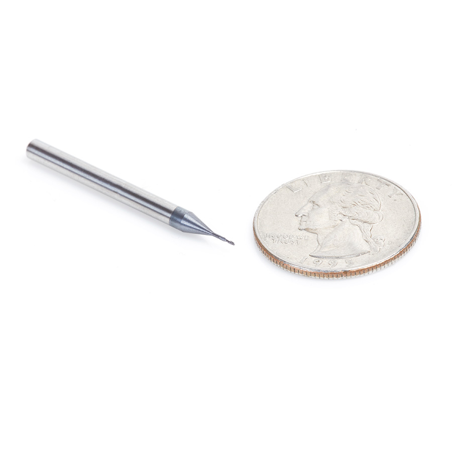 51662 AlTiN Coated CNC Steel, Stainless Steel & Composite Square Mini End Mill 0.020 Dia x 0.060 x 1/8 Shank