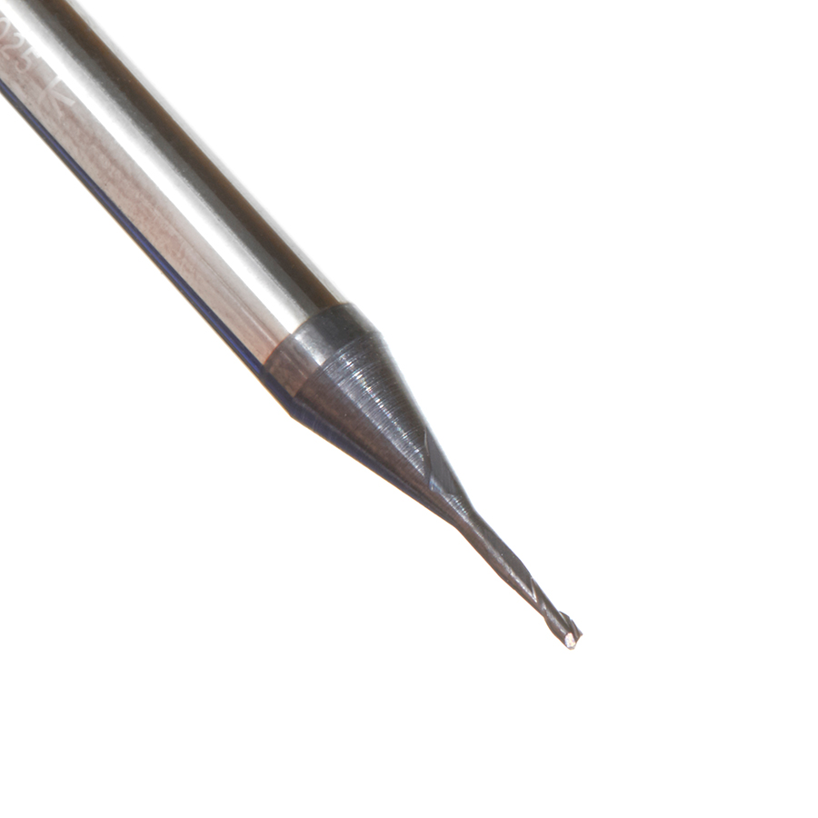 51663 AlTiN Coated CNC Steel, Stainless Steel & Composite Square Mini End Mill 0.025 Dia x 0.075 x 1/8 Shank