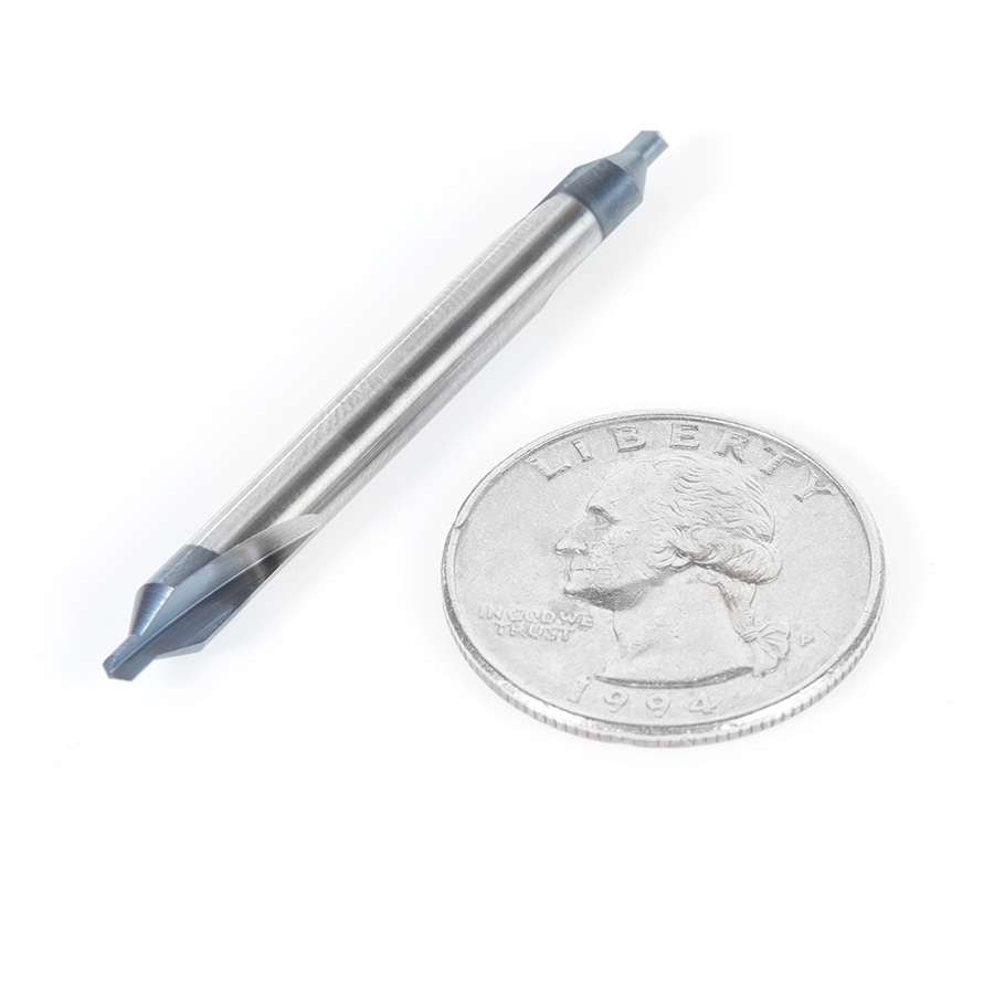 51670 CNC 118 Degree Point Center Drill High Performance Solid Carbide 60 Degree Countersink 3/16 Dia x 5/64 x 3/16 Shank AlTiN Coated Router Bit