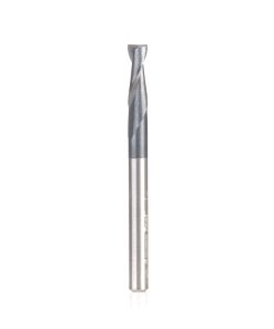 51674 CNC Solid Carbide Spiral for Steel & Stainless Steel with AlTiN Coating 2-Flute x 1/8 Dia x 3/8 x 1/8 Shank x 1-1/2 Inch Long Up-Cut Router Bit / 45º Corner Chamfer End Mill