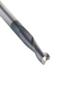 51674 CNC Solid Carbide Spiral for Steel & Stainless Steel with AlTiN Coating 2-Flute x 1/8 Dia x 3/8 x 1/8 Shank x 1-1/2 Inch Long Up-Cut Router Bit / 45º Corner Chamfer End Mill
