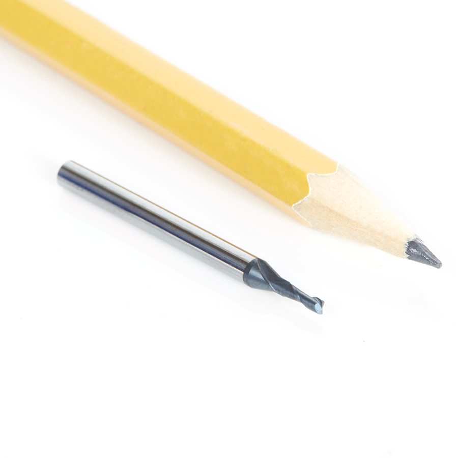 51679 AlTiN Coated CNC Steel, Stainless Steel & Composite Square Mini End Mill 0.060 Dia x 0.360 x 1/8 Shank