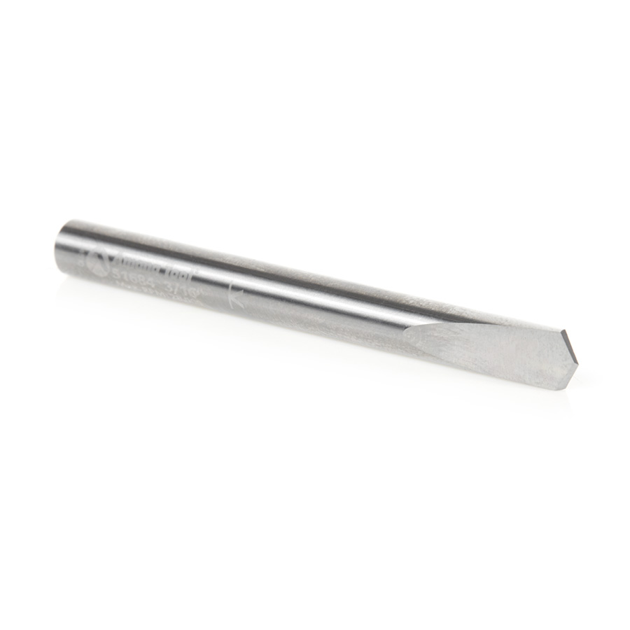 51684 CNC Solid Carbide 118 Degree Point Spade Drill 3/16 Dia x 9/16 x 3/16 Shank Router Bit