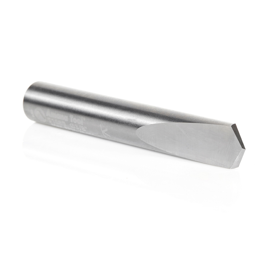51689 CNC Solid Carbide 118 Degree Point Spade Drill 3/8 Dia x 1 x 3/8 Shank Router Bit