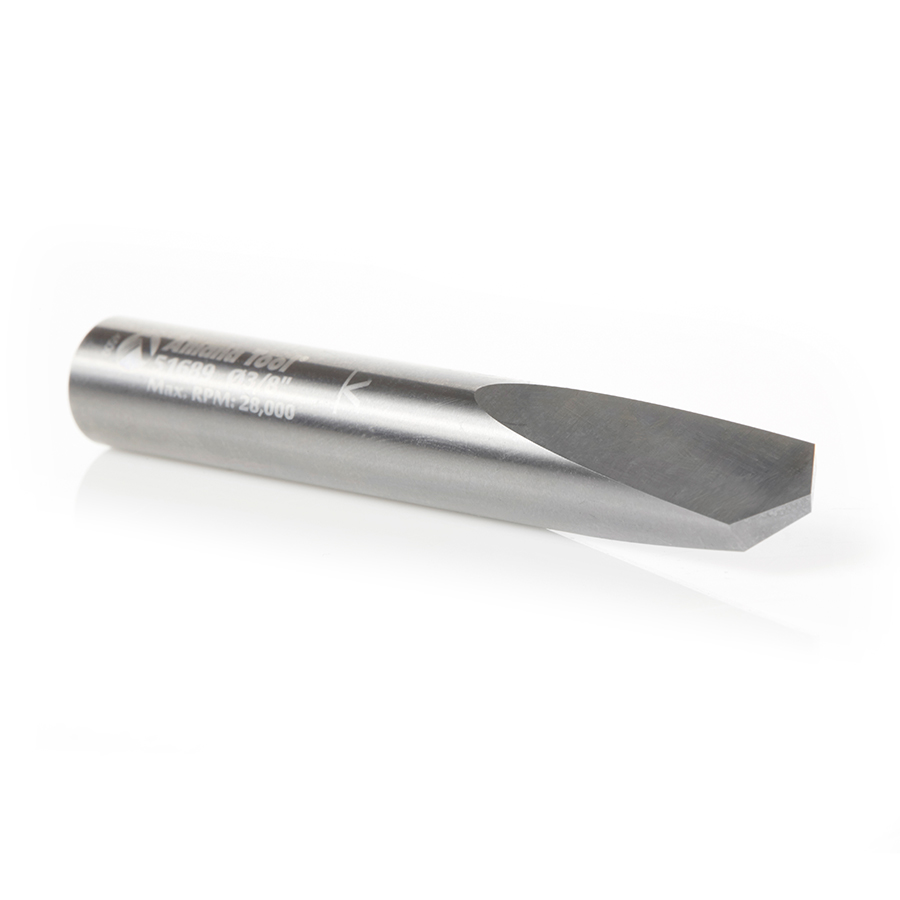 51689 CNC Solid Carbide 118 Degree Point Spade Drill 3/8 Dia x 1 x 3/8 Shank Router Bit