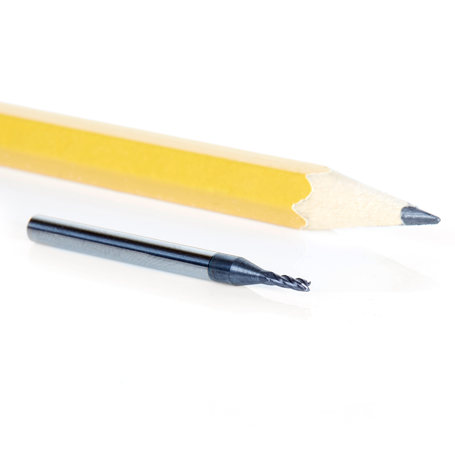 51728 AlTiN Coated CNC Steel, Stainless Steel & Composite Square Mini End Mill 0.055 Dia x 0.267 x 1/8 Shank