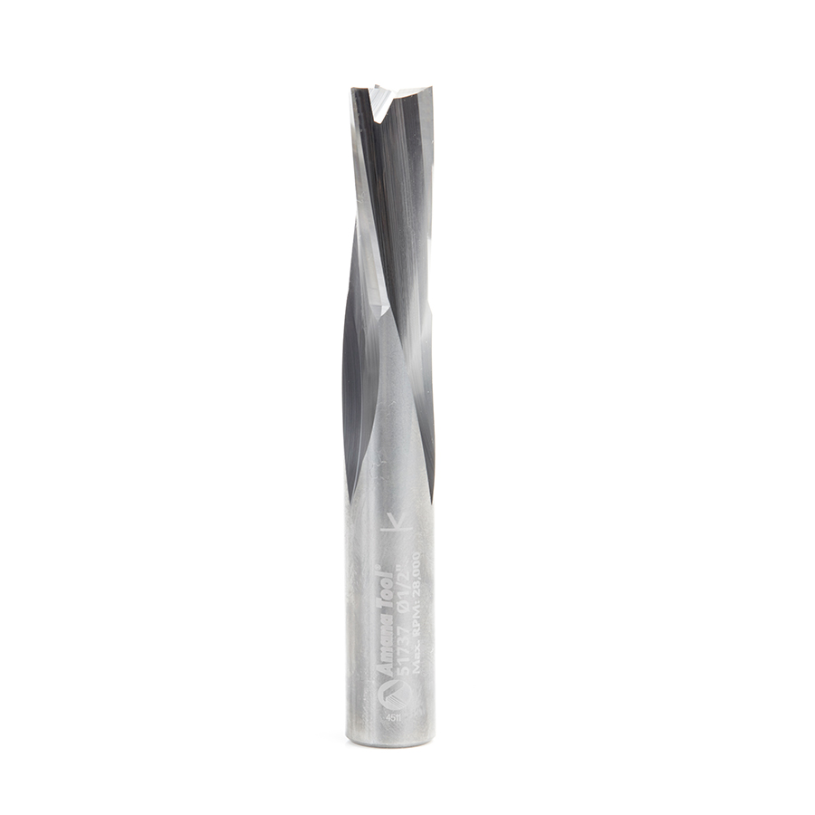 51737 Solid Carbide Spiral Finisher 1/2 Dia x 1-1/8 x 1/2 Shank Down-Cut Router Bit