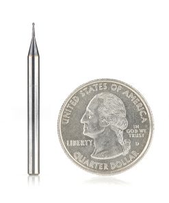 51742 AlTiN Coated CNC Steel, Stainless Steel & Composite Ball End Mini Mill 0.025 Dia x 0.075 x 1/8 Shank
