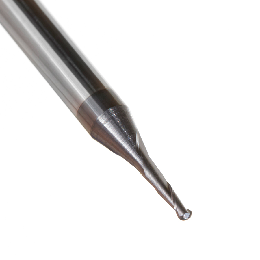 51745 AlTiN Coated CNC Steel, Stainless Steel & Composite Ball End Mini Mill 0.040 Dia x 0.120 x 1/8 Shank