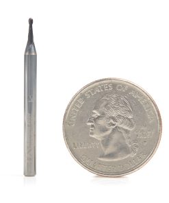 51746 AlTiN Coated CNC Steel, Stainless Steel & Composite Ball End Mini Mill 0.045 Dia x 0.0225 Radius x 0.135 x 1/8 Shank