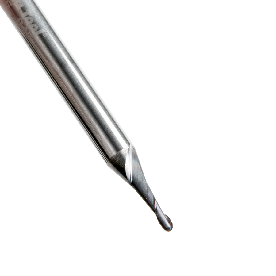 51746 AlTiN Coated CNC Steel, Stainless Steel & Composite Ball End Mini Mill 0.045 Dia x 0.0225 Radius x 0.135 x 1/8 Shank